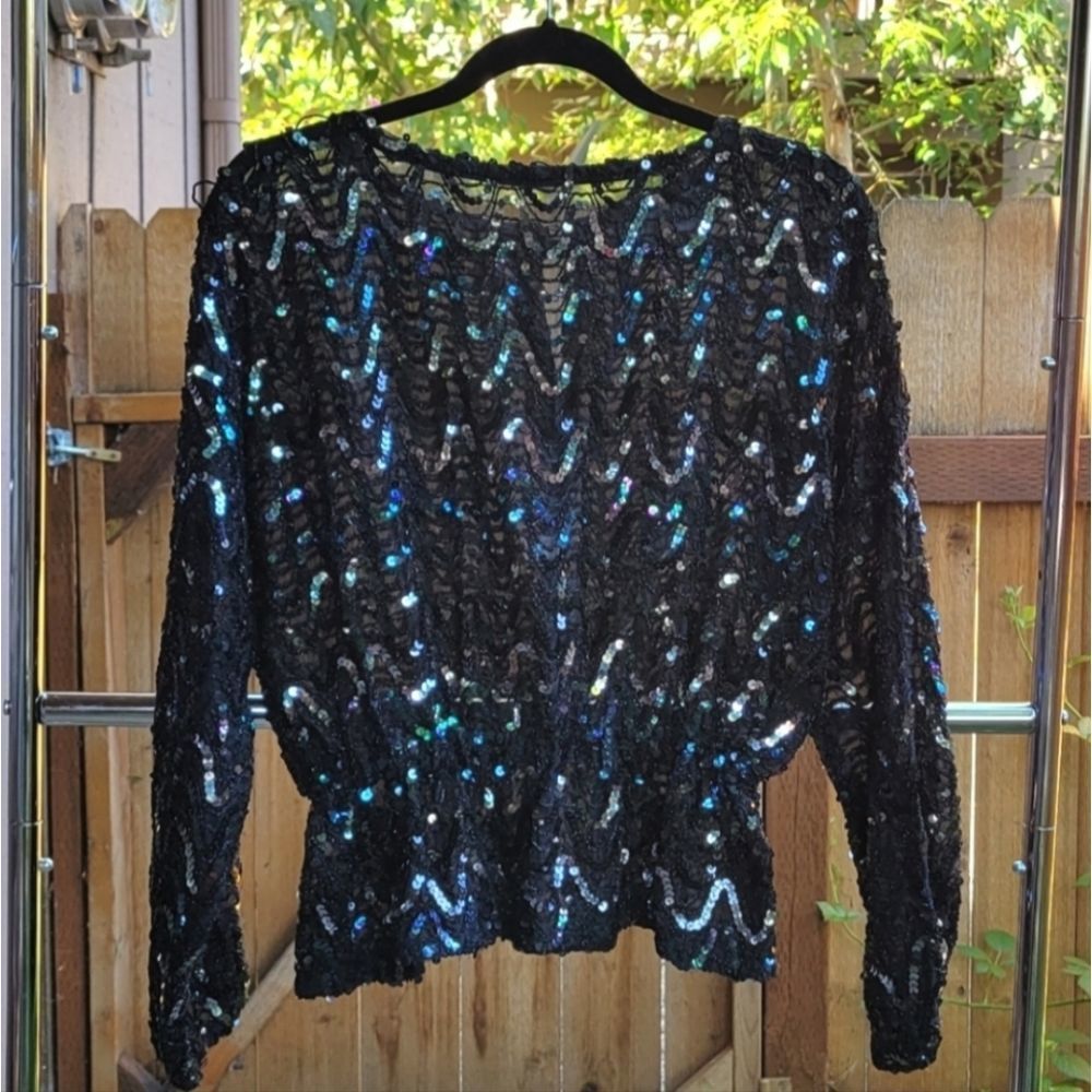 " Miss It " Sequin Black Top size Small